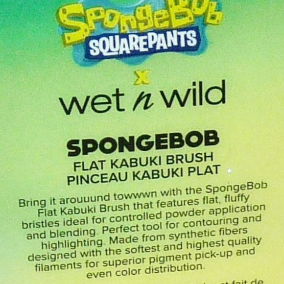 🎀 $7 - Wet n Wild x Spongebob Squarepants Flat Kabuki Makeup Powder Brush New - Picture 10 of 12